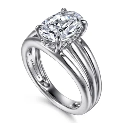 Gabriel & Co. Bexley - 14K White Gold Oval Diamond Engagement Ring