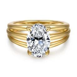 Best Gabriel & Co. Bexley - 14K Yellow Gold Split Shank Oval Diamond Engagement Ring