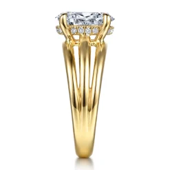 Best Gabriel & Co. Bexley - 14K Yellow Gold Split Shank Oval Diamond Engagement Ring