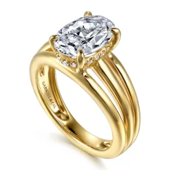 Best Gabriel & Co. Bexley - 14K Yellow Gold Split Shank Oval Diamond Engagement Ring