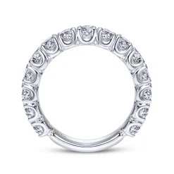 Clearance Gabriel & Co. Bijou - 14K White Gold Prong Set Diamond Wedding Band - 1 ct