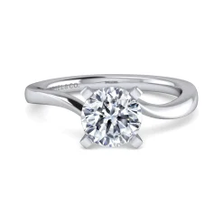 Gabriel & Co. Blair - 14K White Gold Bypass Round Diamond Engagement Ring