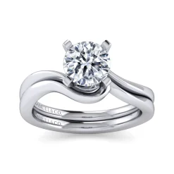 Gabriel & Co. Blair - 14K White Gold Bypass Round Diamond Engagement Ring