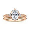 Sale Gabriel & Co. Blaise - 14K Rose Gold Oval Three Stone Diamond Engagement Ring