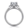 Clearance Gabriel & Co. Blaise - 14K White Gold Emerald Cut Three Stone Diamond Engagement Ring