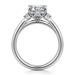Clearance Gabriel & Co. Blaise - 14K White Gold Emerald Cut Three Stone Diamond Engagement Ring