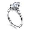 New Gabriel & Co. Blaise - 14K White Gold Marquise Shape Three Stone Diamond Engagement Ring