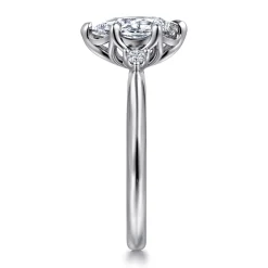 Sale Gabriel & Co. Blaise - 14K White Gold Pear Shape Three Stone Diamond Engagement Ring
