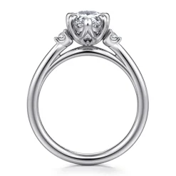 Sale Gabriel & Co. Blaise - 14K White Gold Pear Shape Three Stone Diamond Engagement Ring