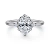 Hot Gabriel & Co. Blaise - 14K White Gold 6 Prong Oval Three Stone Diamond Engagement Ring