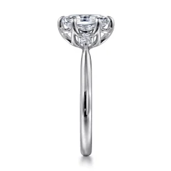 Hot Gabriel & Co. Blaise - 14K White Gold 6 Prong Oval Three Stone Diamond Engagement Ring