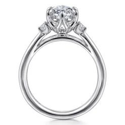 Hot Gabriel & Co. Blaise - 14K White Gold 6 Prong Oval Three Stone Diamond Engagement Ring