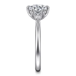 Gabriel & Co. Blaise - 14K White Gold Round Three Stone Diamond Engagement Ring