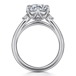 Online Gabriel & Co. Blaise - 14K White Gold Round Three Stone Diamond Engagement Ring