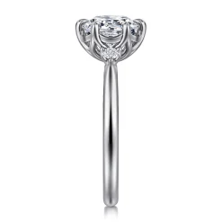 Online Gabriel & Co. Blaise - 14K White Gold Round Three Stone Diamond Engagement Ring