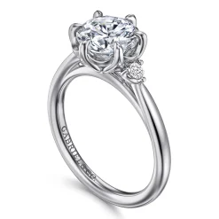 Online Gabriel & Co. Blaise - 14K White Gold Round Three Stone Diamond Engagement Ring