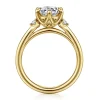 Outlet Gabriel & Co. Blaise - 14K Yellow Gold Oval Three Stone Diamond Engagement Ring