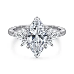 Gabriel & Co. Bleine - 14K White Gold Marquise Shape Diamond Engagement Ring