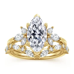 Best Gabriel & Co. Bleine - 14K Yellow Gold Marquise Shape Diamond Engagement Ring