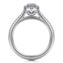 Outlet Gabriel & Co. Blossom - 14K White Gold Marquise Shape Halo Diamond Engagement Ring