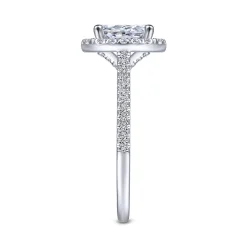 Clearance Gabriel & Co. Blossom - 14K White Gold Oval Halo Diamond Engagement Ring