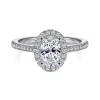 Gabriel & Co. Blossom - 14K White Gold Oval Halo Diamond Engagement Ring