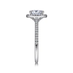 Gabriel & Co. Blossom - 14K White Gold Oval Halo Diamond Engagement Ring