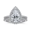 Online Gabriel & Co. Blossom - 14K White Gold Pear Shape Halo Diamond Engagement Ring