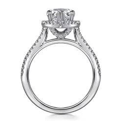 Online Gabriel & Co. Blossom - 14K White Gold Pear Shape Halo Diamond Engagement Ring