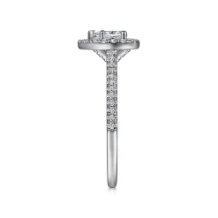 Discount Gabriel & Co. Blossom - 14K White Gold Pear Shape Halo Diamond Engagement Ring