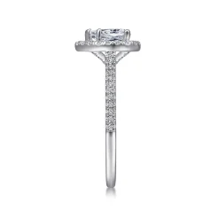 Outlet Gabriel & Co. Blossom - 14K White Gold Pear Shape Halo Diamond Engagement Ring