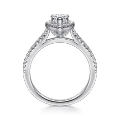 Outlet Gabriel & Co. Blossom - 14K White Gold Pear Shape Halo Diamond Engagement Ring