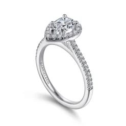 Outlet Gabriel & Co. Blossom - 14K White Gold Pear Shape Halo Diamond Engagement Ring