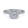 Outlet Gabriel & Co. Blossom - 14K White Gold Round Halo Diamond Engagement Ring