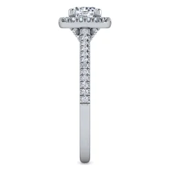 Outlet Gabriel & Co. Blossom - 14K White Gold Round Halo Diamond Engagement Ring