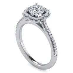 Outlet Gabriel & Co. Blossom - 14K White Gold Round Halo Diamond Engagement Ring