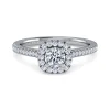 Best Gabriel & Co. Blossom - 14K White Gold Round Halo Diamond Engagement Ring