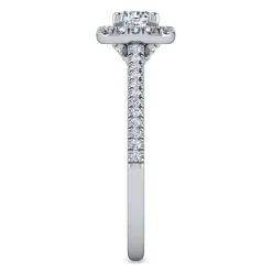 Best Gabriel & Co. Blossom - 14K White Gold Round Halo Diamond Engagement Ring