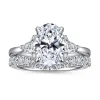 Discount Gabriel & Co. Boa - 14K White Gold Oval Three Stone Diamond Engagement Ring