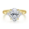 Discount Gabriel & Co. Boa - 14K Yellow Gold Oval Three Stone Diamond Engagement Ring