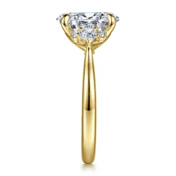 Discount Gabriel & Co. Boa - 14K Yellow Gold Oval Three Stone Diamond Engagement Ring