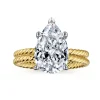 Sale Gabriel & Co. Bobbi - 14K White-Yellow Gold Pear Shape Diamond Engagement Ring