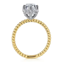 Sale Gabriel & Co. Bobbi - 14K White-Yellow Gold Pear Shape Diamond Engagement Ring