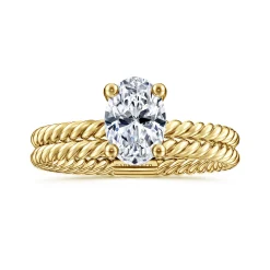 Sale Gabriel & Co. Bobbi - 14K Yellow Gold Oval Diamond Engagement Ring