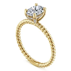 Sale Gabriel & Co. Bobbi - 14K Yellow Gold Oval Diamond Engagement Ring