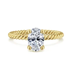 Sale Gabriel & Co. Bobbi - 14K Yellow Gold Oval Diamond Engagement Ring