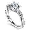 New Gabriel & Co. Bonita - 14K White Gold Round Five Stone Diamond Engagement Ring