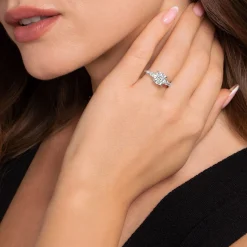New Gabriel & Co. Bonita - 14K White Gold Round Five Stone Diamond Engagement Ring