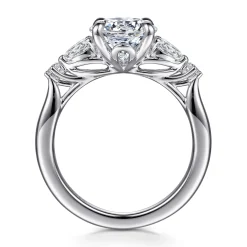 New Gabriel & Co. Bonita - 14K White Gold Round Five Stone Diamond Engagement Ring