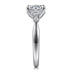 New Gabriel & Co. Bonita - 14K White Gold Round Five Stone Diamond Engagement Ring
